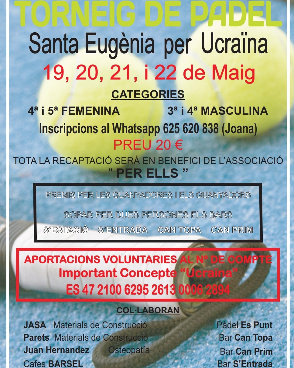 TORNEIG DE PADEL Santa Eugènia per Ucraïna