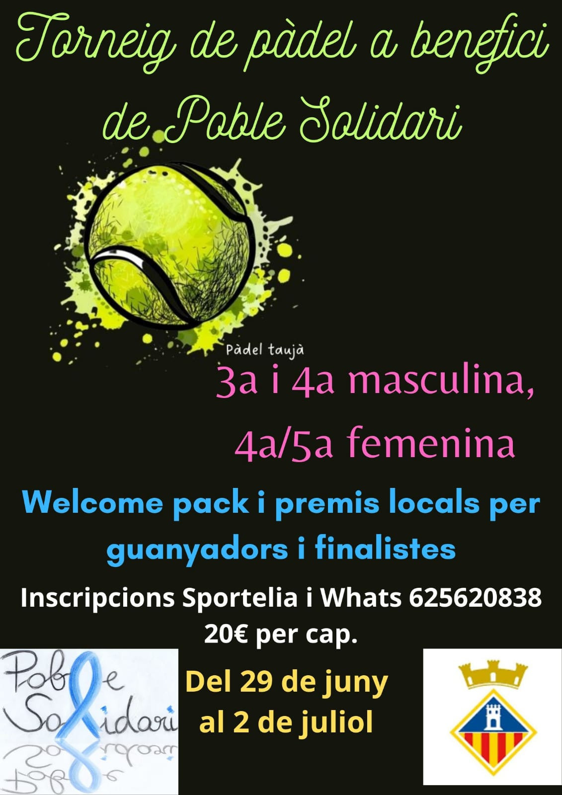 Torneig de pàdel a benefici de Poble Solidari
